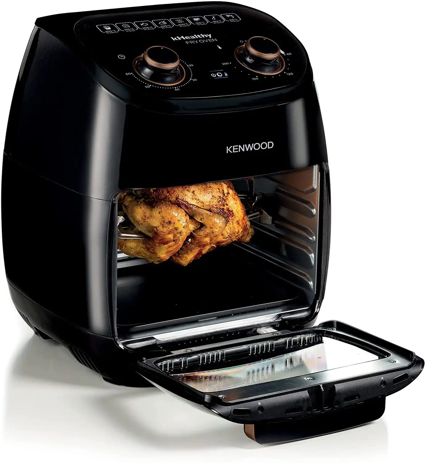 kenwood Large Air Fryer Oven, 2000 Watt, Black - HFP90.000BK