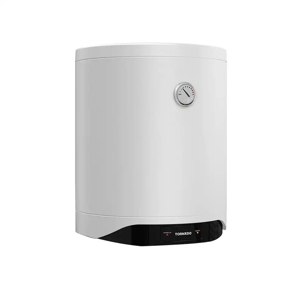 TORNADO Electric Water Heater 40 Liter, Enamel, LED lamp, White - TEEE-40MW