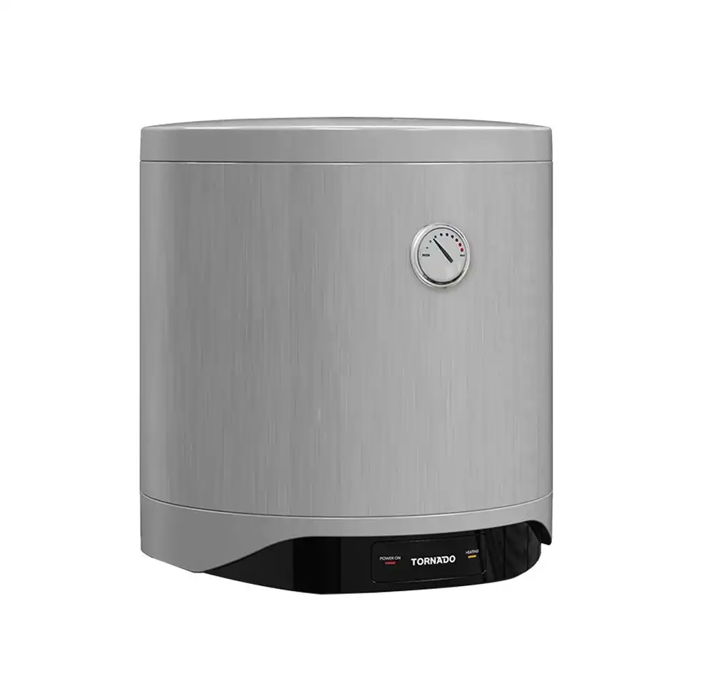 TORNADO Electric Water Heater 30 Liter, Enamel, LED lamp, Silver - TEEE-30MS