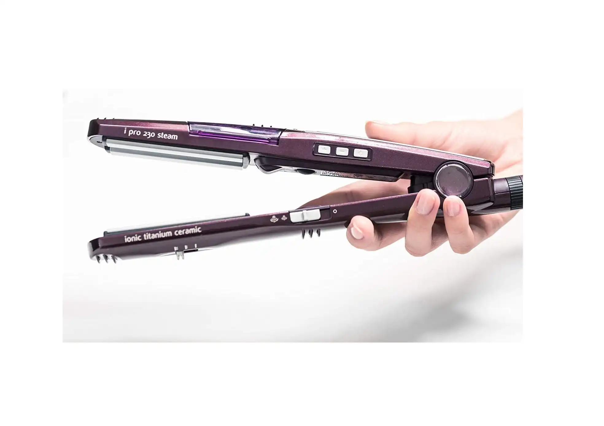 Babyliss iPro 230 Steam Wet & Dry Hair Straightener, Purple - ST395E