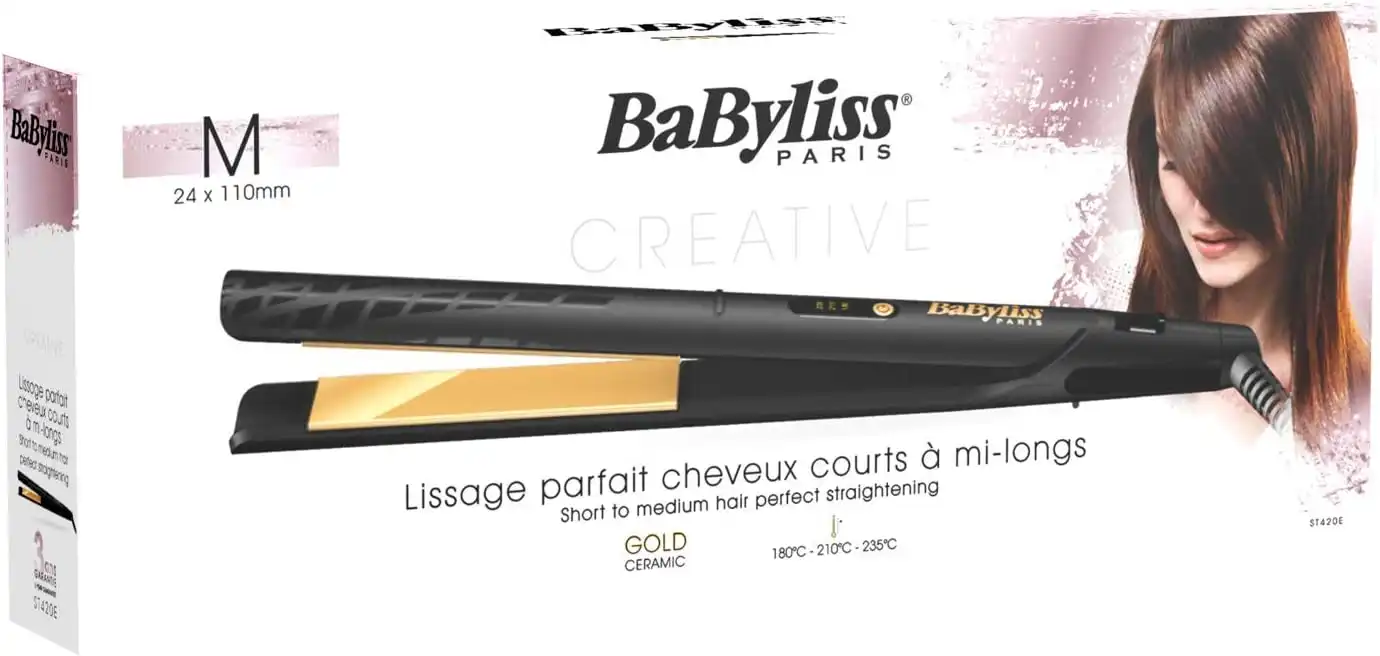 Babyliss Ceramic Hair Straightener, Black - ST420E