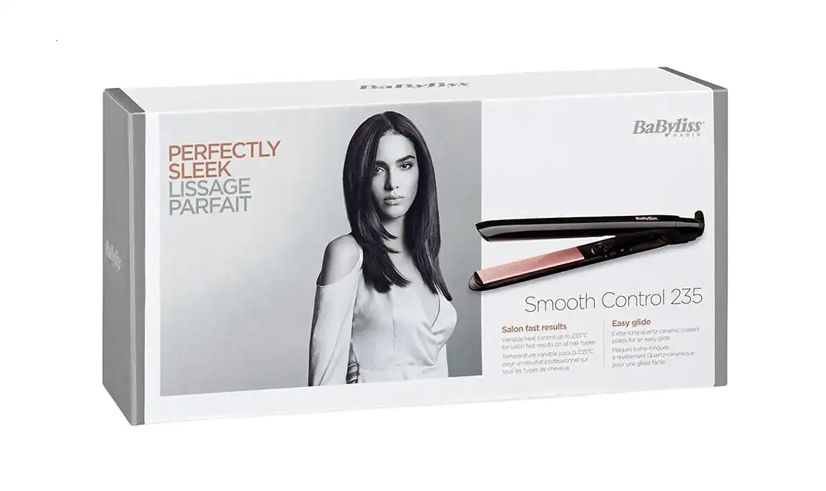 Babyliss Smooth Control 235 Hair Straightener, Black - ST298E