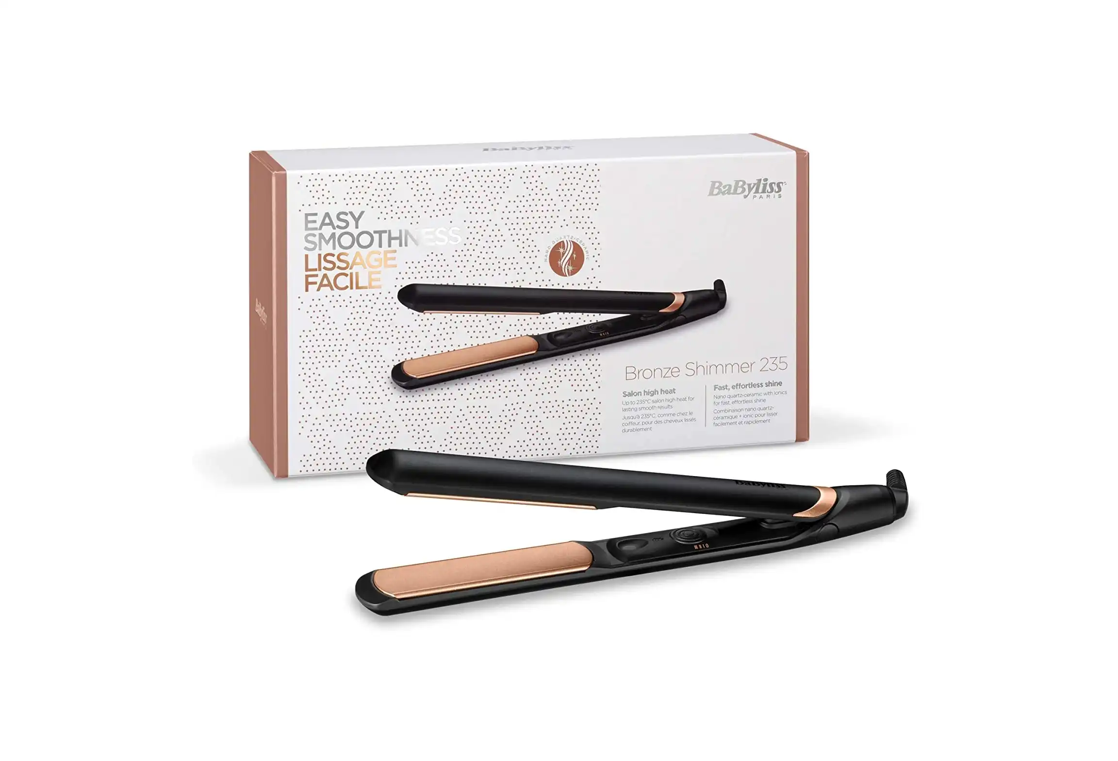 Babyliss Bronze Shimmer Hair Straightener, Black / Gold - ST598E