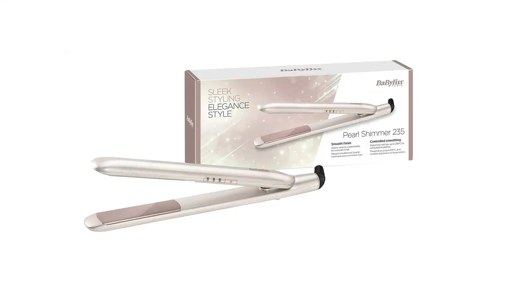 Babyliss Pearl Shimmer Hair Straightener, Rose / Gold - 2515PE
