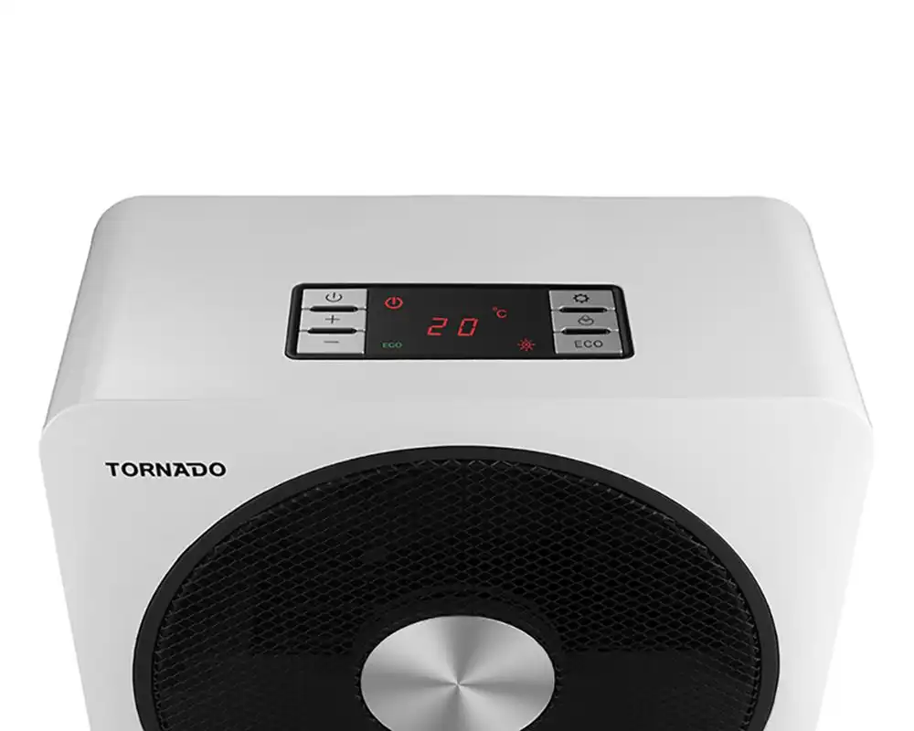 TORNADO Ceramic Heater, 2500 Watt, 20 meter, Remote, White - TPH-2500R