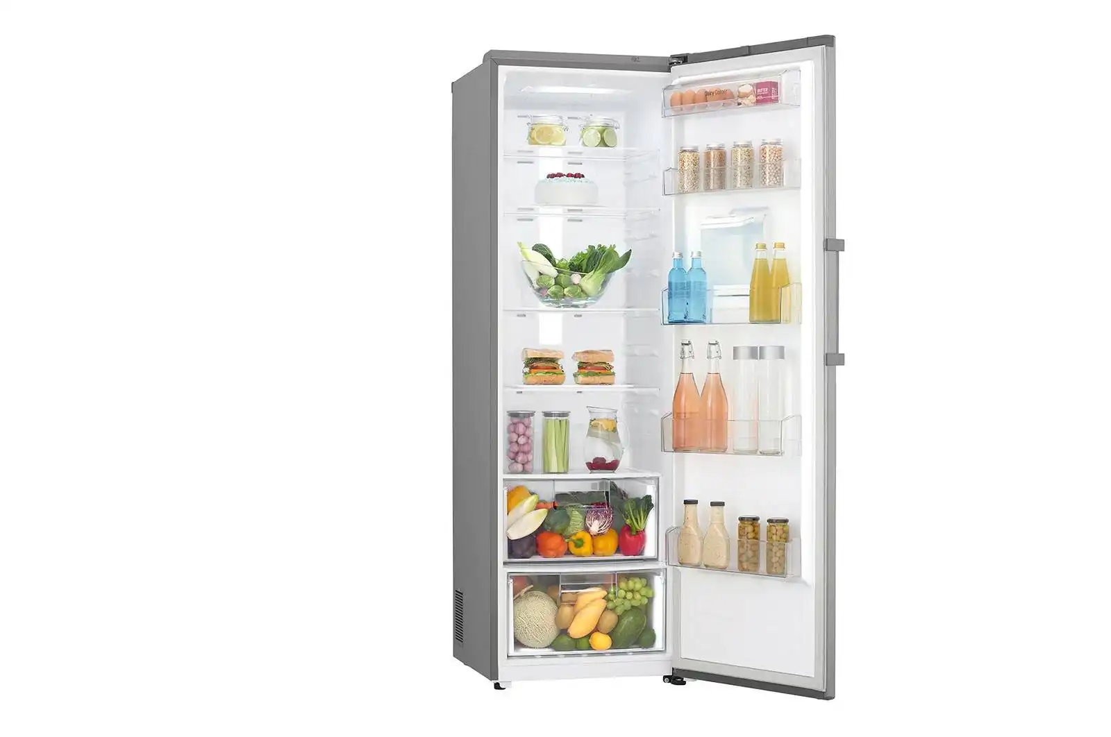 LG Refrigerator Stainless Steel Digital With Dispenser 384 Liter LINEAR INVERTER COMPRESSOR Twins, Silver - GC-F411ELDM