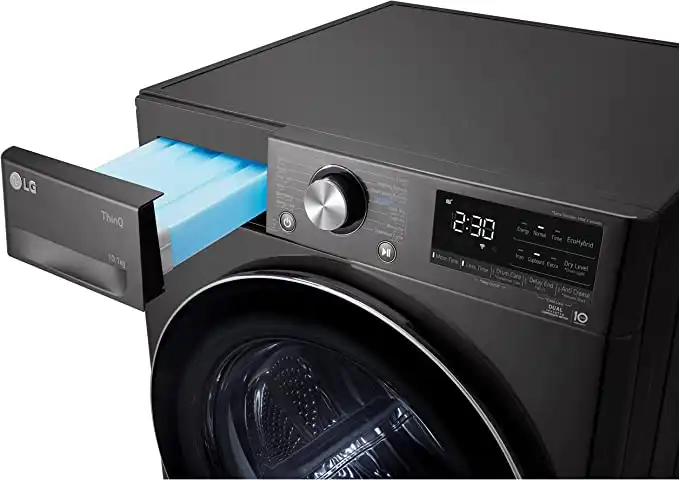 مجفف ملابس ال جي، انفرتر مضخة حرارة مزدوجة، 10 كيلو، موفر للطاقة، اسود - RH10V9JV2W