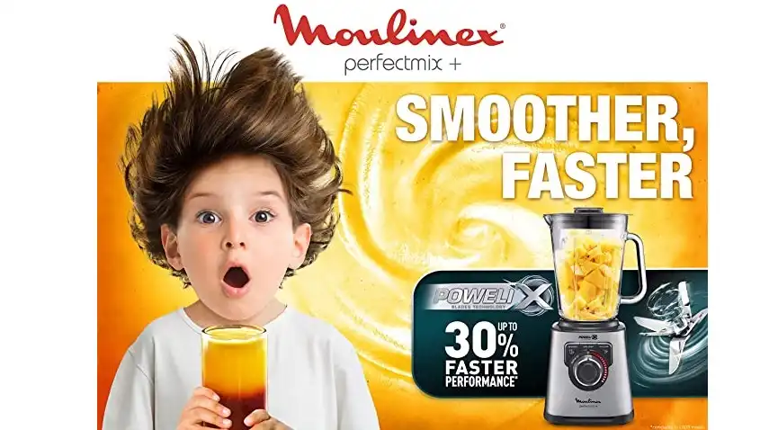 Moulinex Moulinex Perfect Mix Blender, Glass Jar, 1.5 Liter, 1200 Watt, Stainless - LM811D10