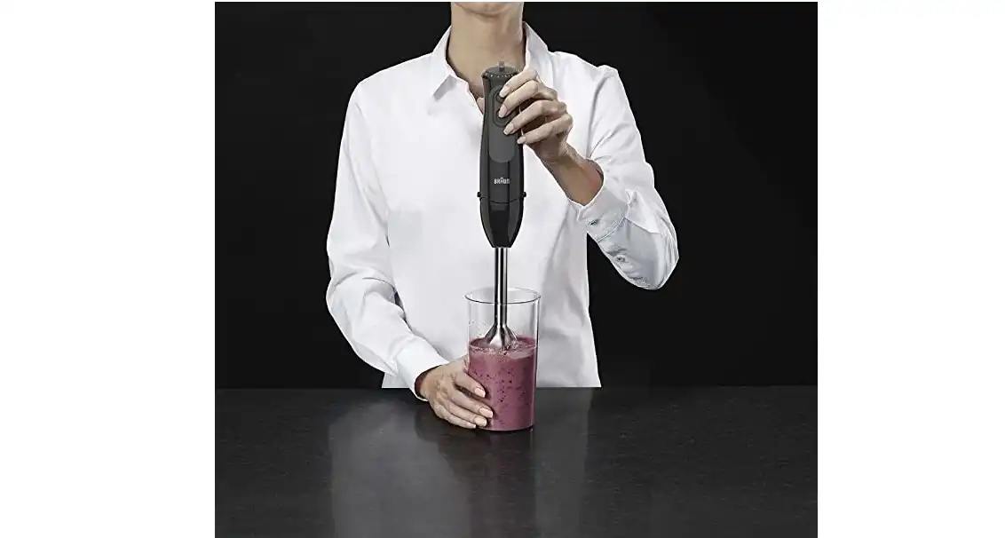 Braun MultiQuick 3 Hand Blender Sauce, With 11 Speeds, 500 ml Chopper, Whisk accessory,, 900 W, Black - MQ 3135 (International Warranty)