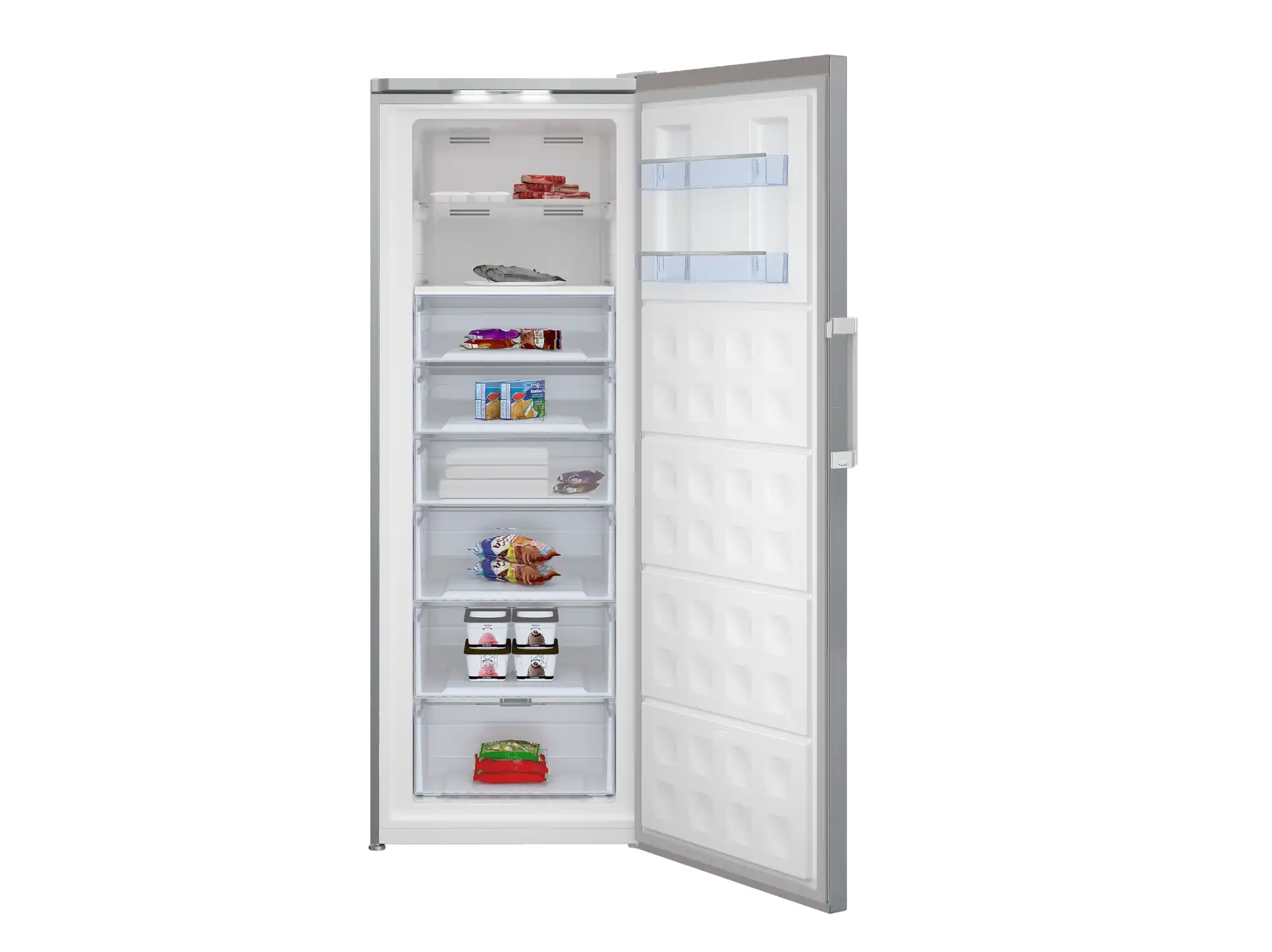 Beko Deep Freezer, 8 Drawers, 404 Liter, Silver - RFNE448E35XB