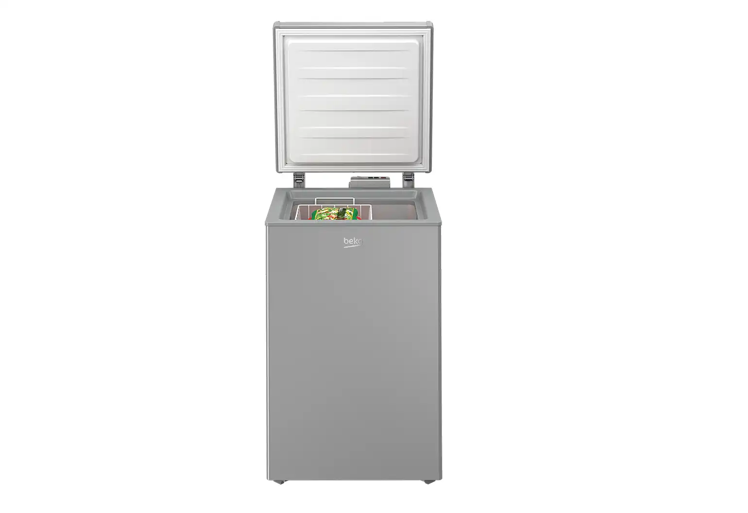 Beko Chest Freezer, 100 Liters, Defrost, Silver - HS110510S
