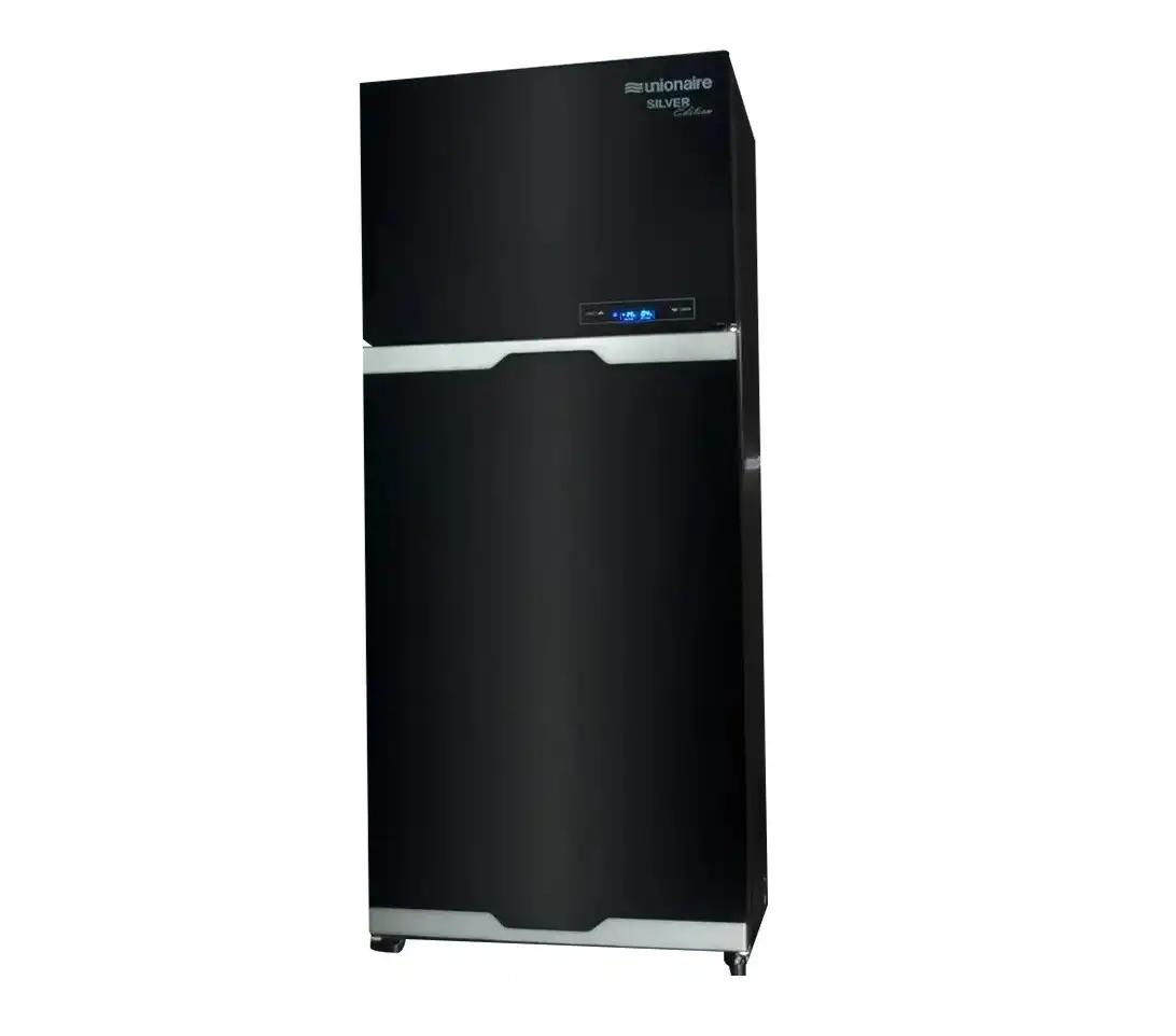 Unionaire Refrigerator, No Frost, 370 Liters, Digital Display, 2 Doors, Black Glass - URN-440LBG7A-DHUVZ