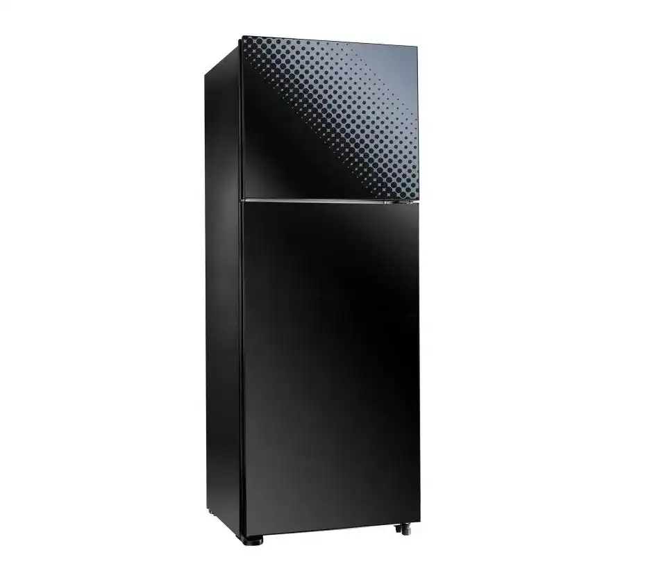 ثلاجة يونيون اير، نوفروست، 370 لتر، 2 باب، زجاج أسود - URN-440LBG3A-MH