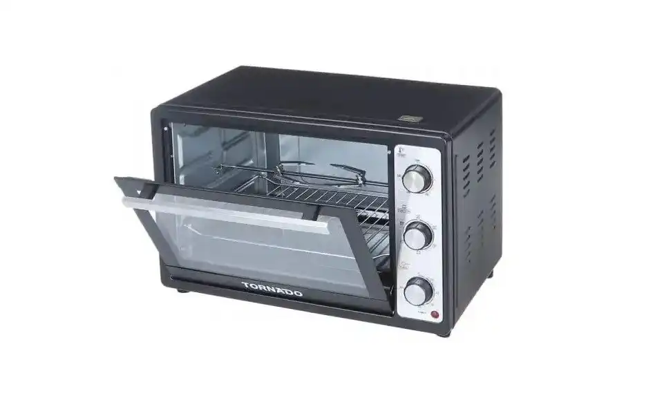 Tornado Electric Oven, 48 Liters, Grill, 1800 Watt, Fan, Black - TEO-48DGE(K)