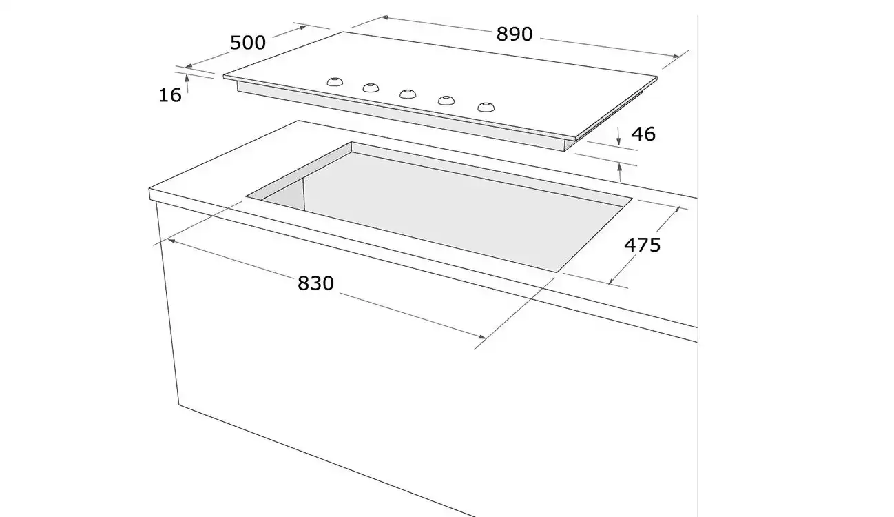 Nardi Built-in Hob, 5 Gas Burners, 90 cm, Stainless - VG95
