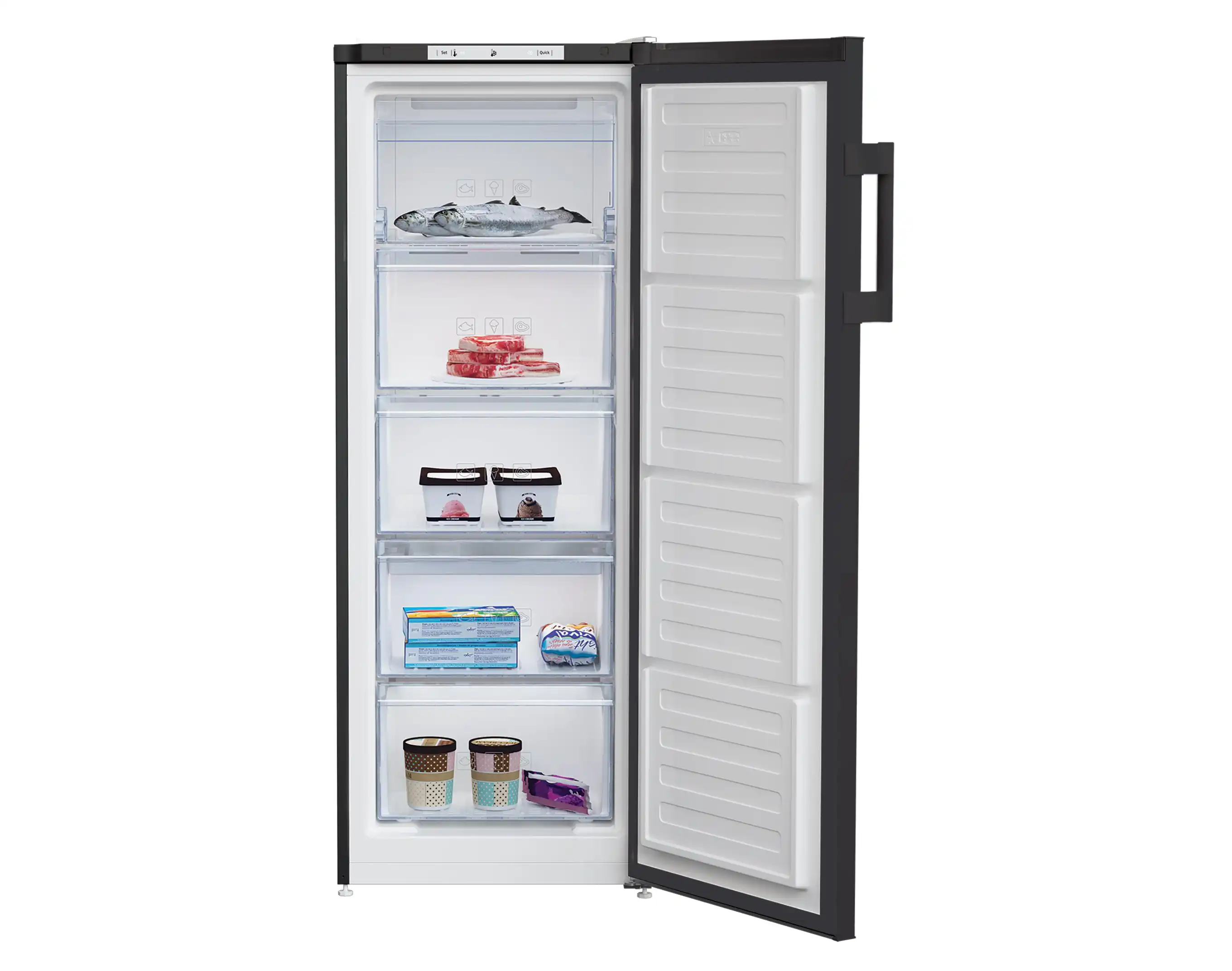 Beko Freezer No-Frost, 168 Liter, 5 Drawers, Black - RFNM200E20B