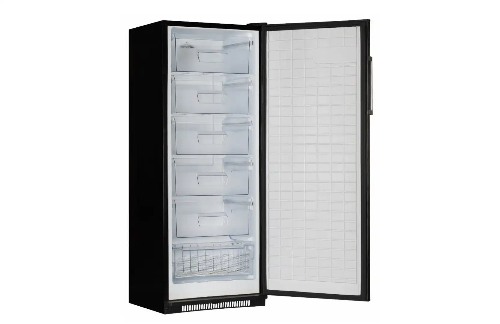 Passap Upright Freezer, Digital Display, 6 Drawers, 280 L, LG Compressor, Black - NVF280D-BK