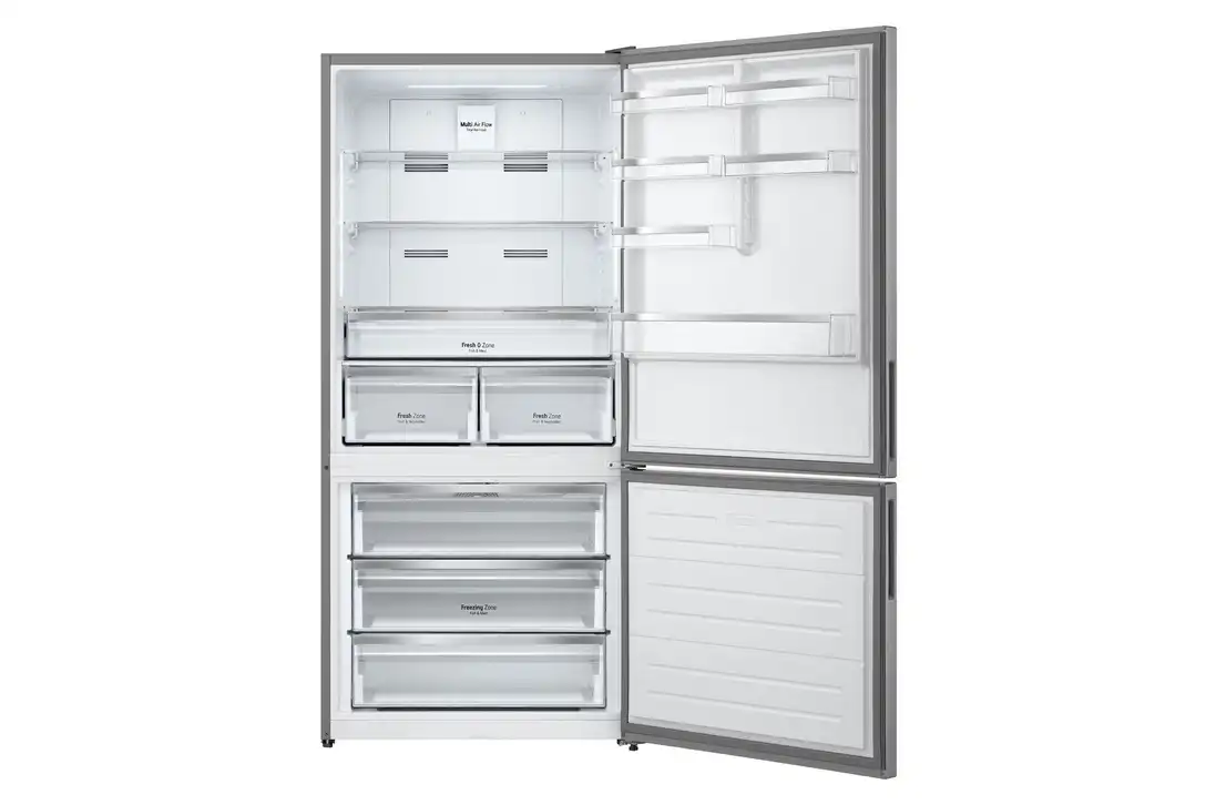 LG Refrigerator With Bottom Freezer, 588 Liter, Silver - GTF569PSAM