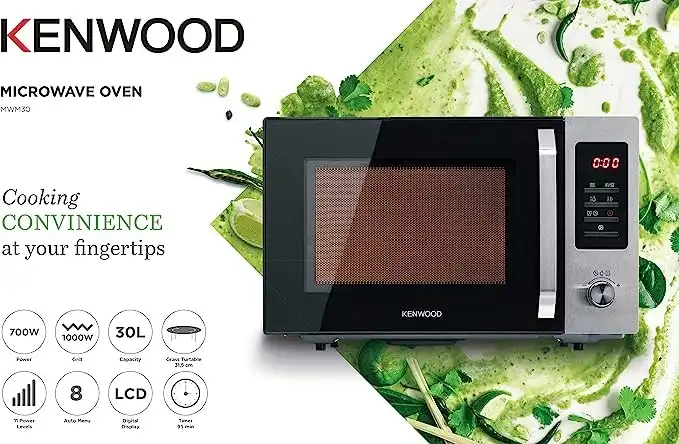 Kenwood Microwave with Grill, 30 Liters, 1000 Watt, Black / Silver - MWM30.000BK