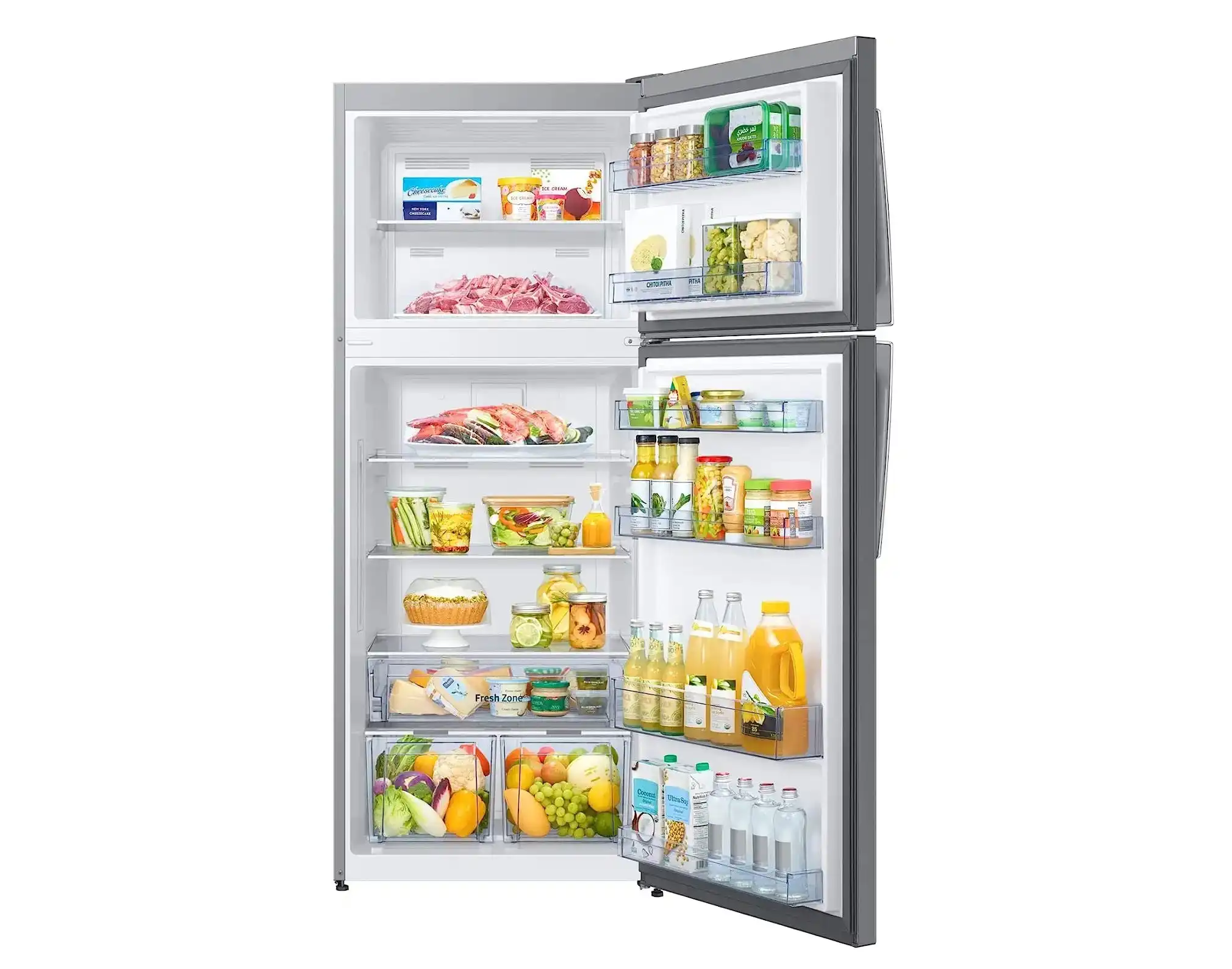 Samsung Turkish Refrigerator, No Frost, 396 liters, inverter, 2 Doors, Silver - RT40A3110SA-MR
