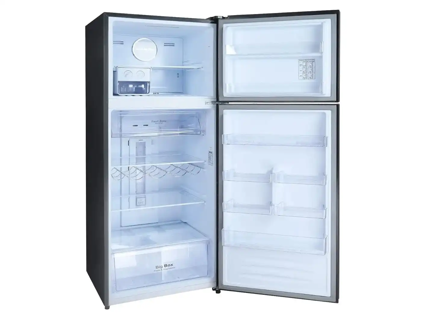 Fresh Modena Refrigerator, No Frost, 471 Liters, 2 Doors, Touch Digital Screen, Glass Black - FNT-MR580YGMOD
