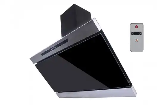 purity Decorative Hood, 3 Speeds, Remote control, 90 cm, Black / Silver - GLASSO