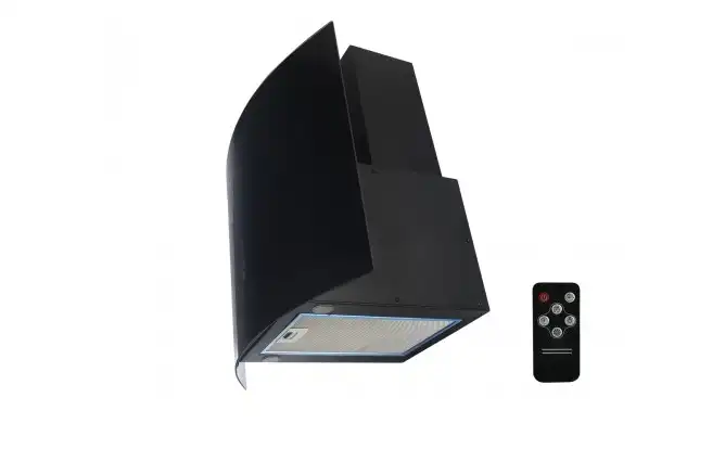 شفاط ديكوريتف بيورتى، 3 سرعات، ريموت كنترول، 90 سم، اسود / فضى - CURVNICE BL
