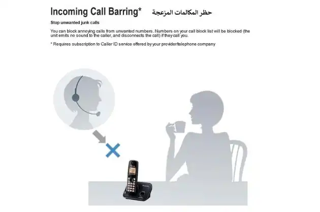 تليفون أرضى لاسلكى باناسونيك، 2 هاتف، أسود - KX-TG3712BX