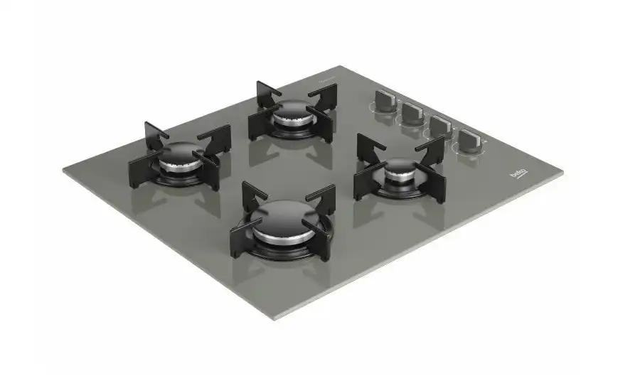 BEKO Built-In Gas Hob, 4 Burner, 60 cm, Grey - BOCD T 6010 EG