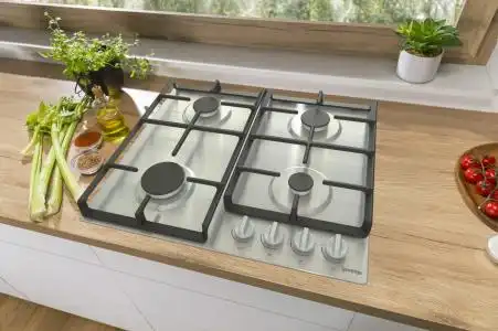 مسطح غاز من جورينيا، 4 شعلات، 60سم، ستانلس - G641EX