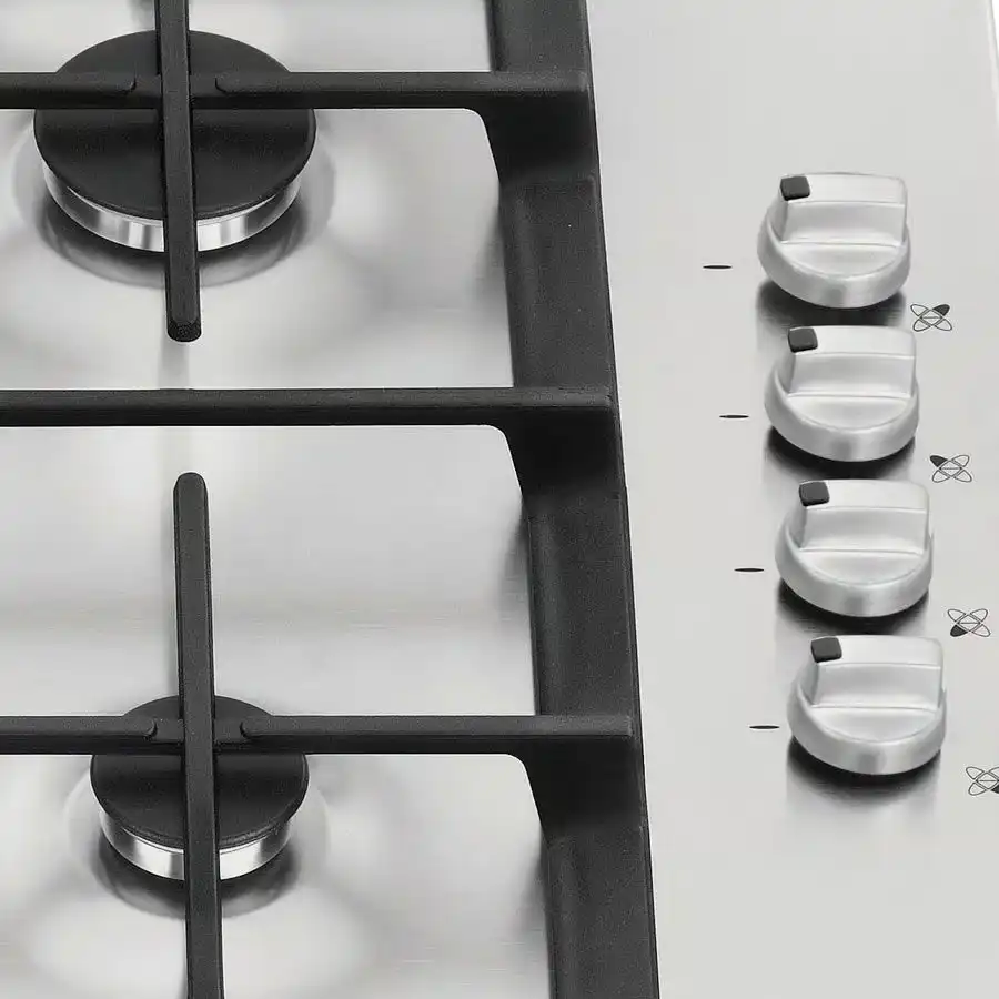 turboline built in hob 4 burner, cast iron full safety, 60 cm, Stainless steel - TL6050GVIX