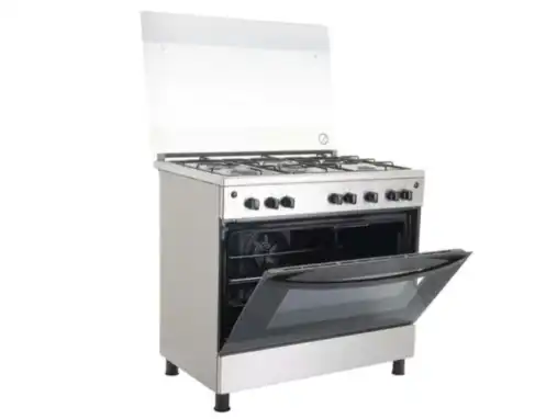 Zanussi steel plus Freestanding Gas Cooker, 5 Burners, 90 cm, Stainless Steel - ZCG922A6XB