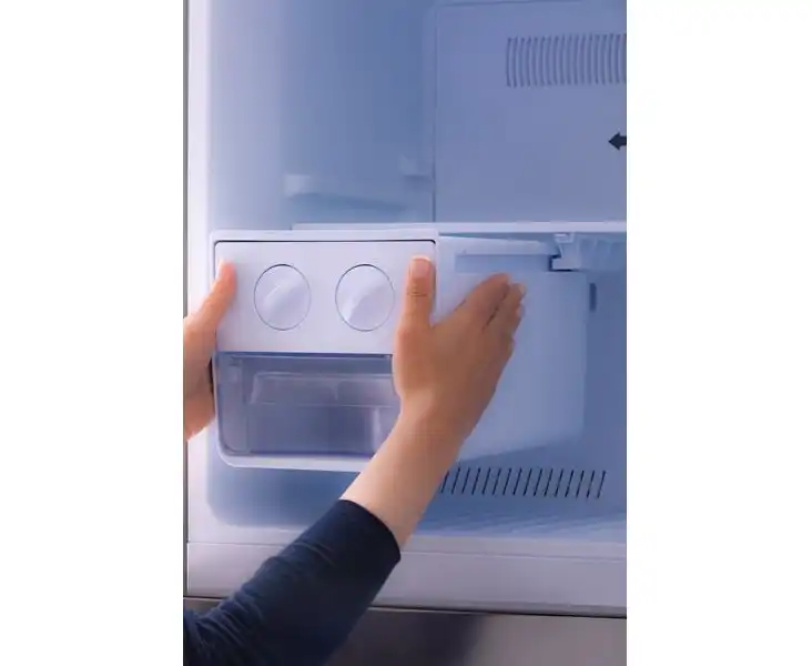 Fresh Refrigerator, No frost, 397 Liters, Light Blue Glass - FNT-MR470YGLB