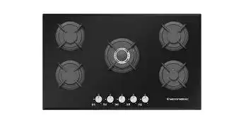 Ecomatic Built-In Hob, 5 Burners, 90 cm, Black Glass - S907RC + Built-In Oven, Gas With Grill, 67 Liters, Fan, 60 cm, Black Glass - G6404GTD