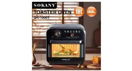 Sokany Air Fryer & Oven Without Oil, 1800 Watt, 18 Liters, Black - SK-10001