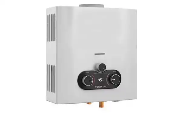 TORNADO Gas Water Heater, 6 L, Petroleum Gas, White - GHE-C06CTE-W