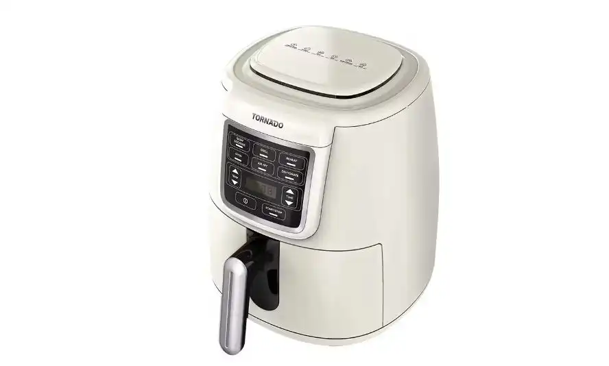 TORNADO Air Fryer, 1550-Watt, 4 Liter, LED Display, Creamy / Silver - THF-1554D-XL-CS