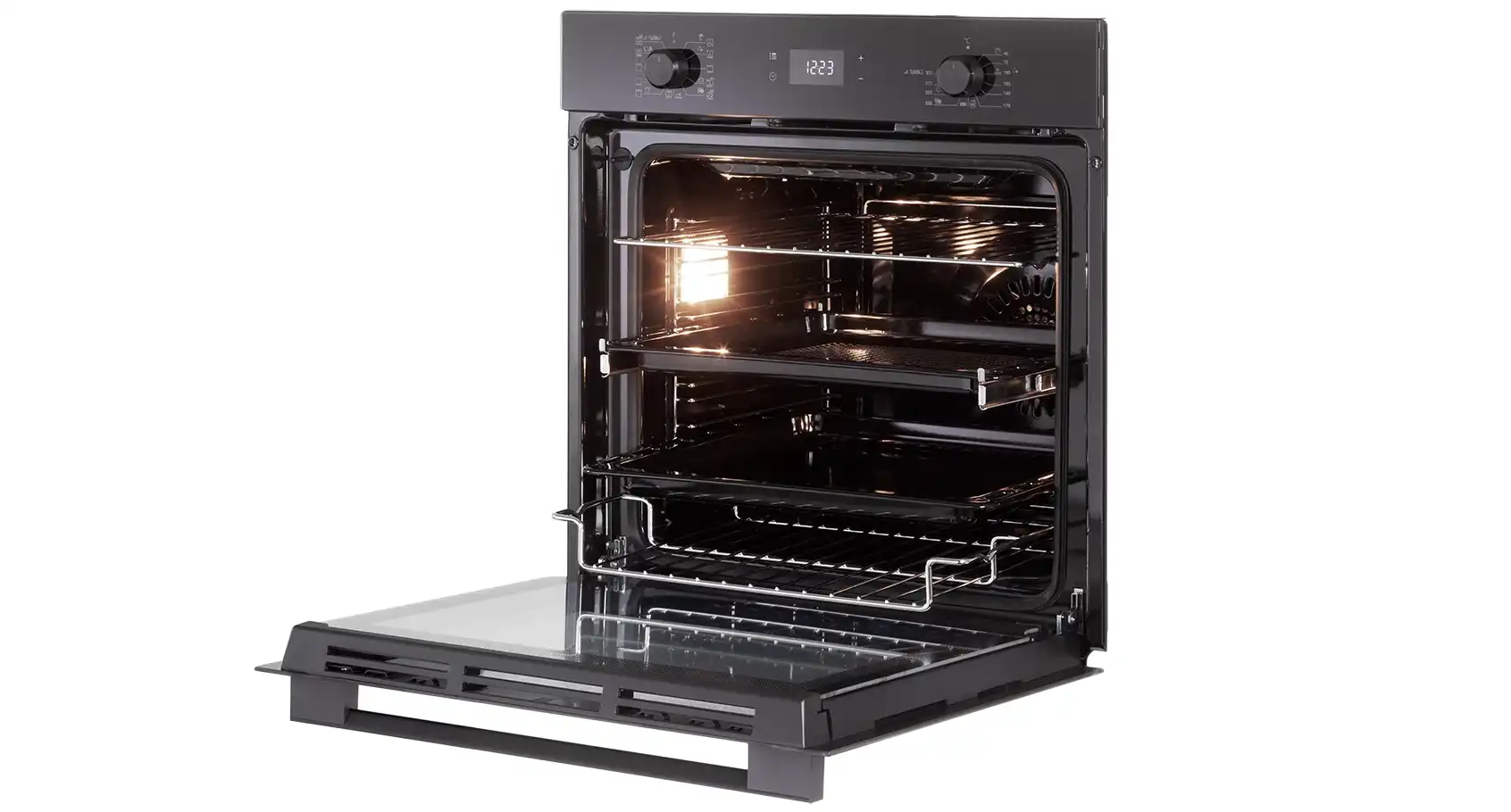 Elba Built-In Electric Oven with Grill, 74 Liters, 60 cm, Steam Function, Black - EL11XLFB300RF