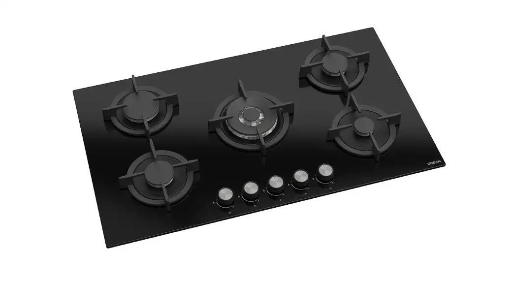 Ocean Built-In Hob, 5 Burners, Gas, Ceramic, 90 Cm, Black - OHGG R9401N PRO SV