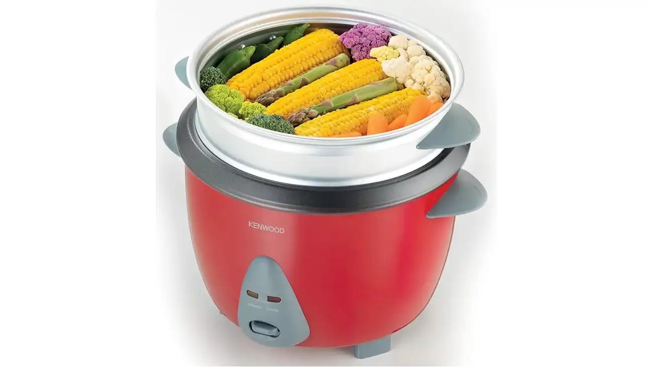 Kenwood Rice Cooker with Steamer, 1.8L, Red - RCM44.000RD