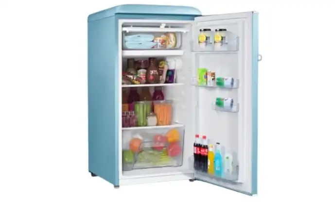 Galanz Retro mini bar, with Single Doors, Defrost Adjustable Mechanical Thermostat with Chiller, 97 LITER, Blue - BC-103F-53H-B