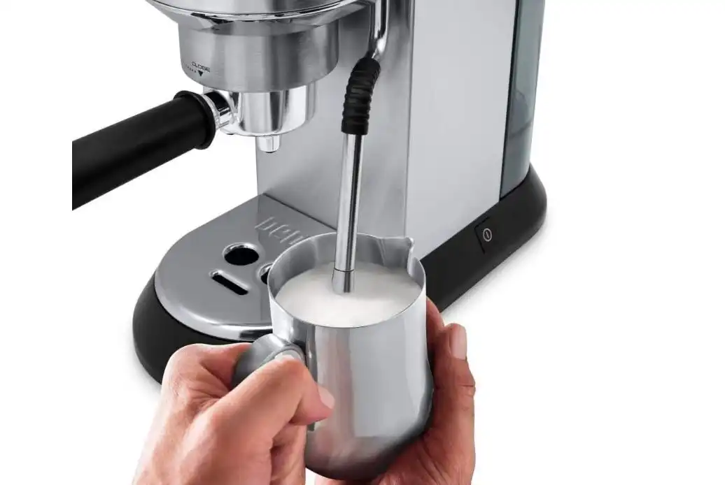 De’Longhi Dedica Arte Combination Coffee Maker, 1350 Watt, Silver - EC885.M