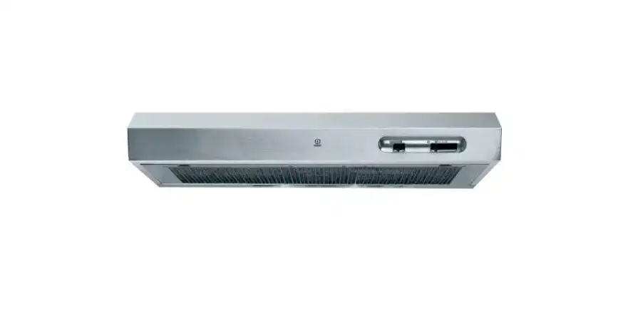 Indesit Bundle of Built-In Gas Hob, 5 Burners, Full Safety, Cast Iron Pan Supports, 90 cm, Stainless Steel - IN 9522 IX + Built-In Visor Hood Without Chimney, 90 cm, Silver - ISLK 96 LS X + G
