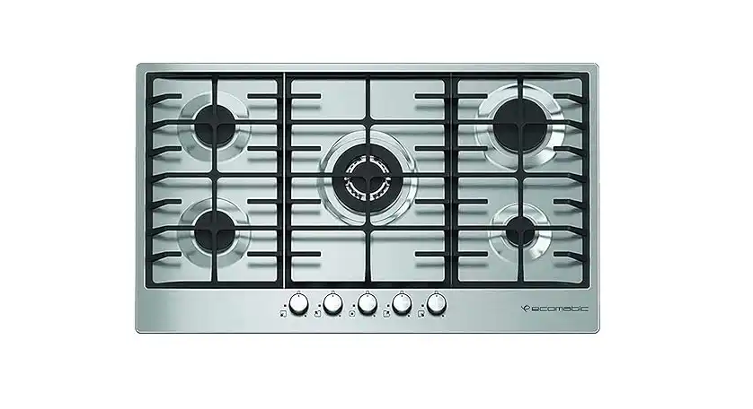 Bundel Of Built In Gas Hob 5 Burners, 90 cm, Stainless Steel - S903C With Gas Oven With Grill, 64 Liters, 60 cm, Stainless Steel / Black - G6404T