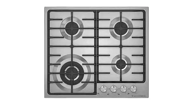 Ecomatic Bundel of Built In Hob, 4 Burner, 60 cm, Stainless Steel - NS603C + Gas Oven With Grill, 64 Liters, 60 cm, Stainless Steel / Black - G6404T