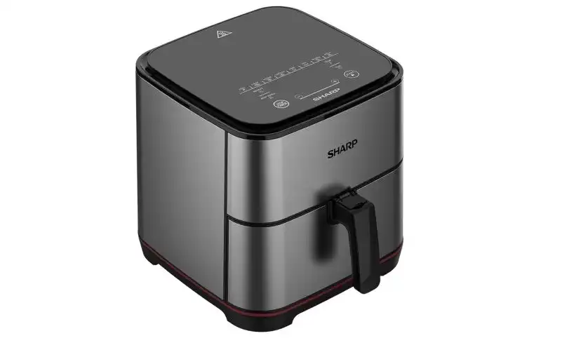 SHARP Air Fryer, 1650 Watt, 7 Liter, Electronic Touch Screen Glass Panel, Stainless - KF-AF70RT-ES2