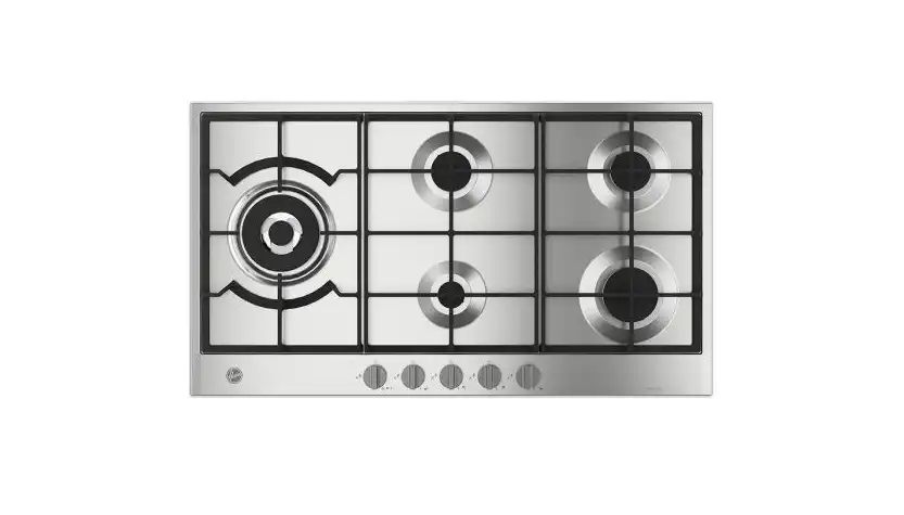 Bundle of Hoover Built-in, Hob 5 gas burners, 90 cm, silver - HVG9WL4K3X EGY + built-in gas oven, 121 liters, 90 cm, stainless steel / black - HHOU911G6-EGY