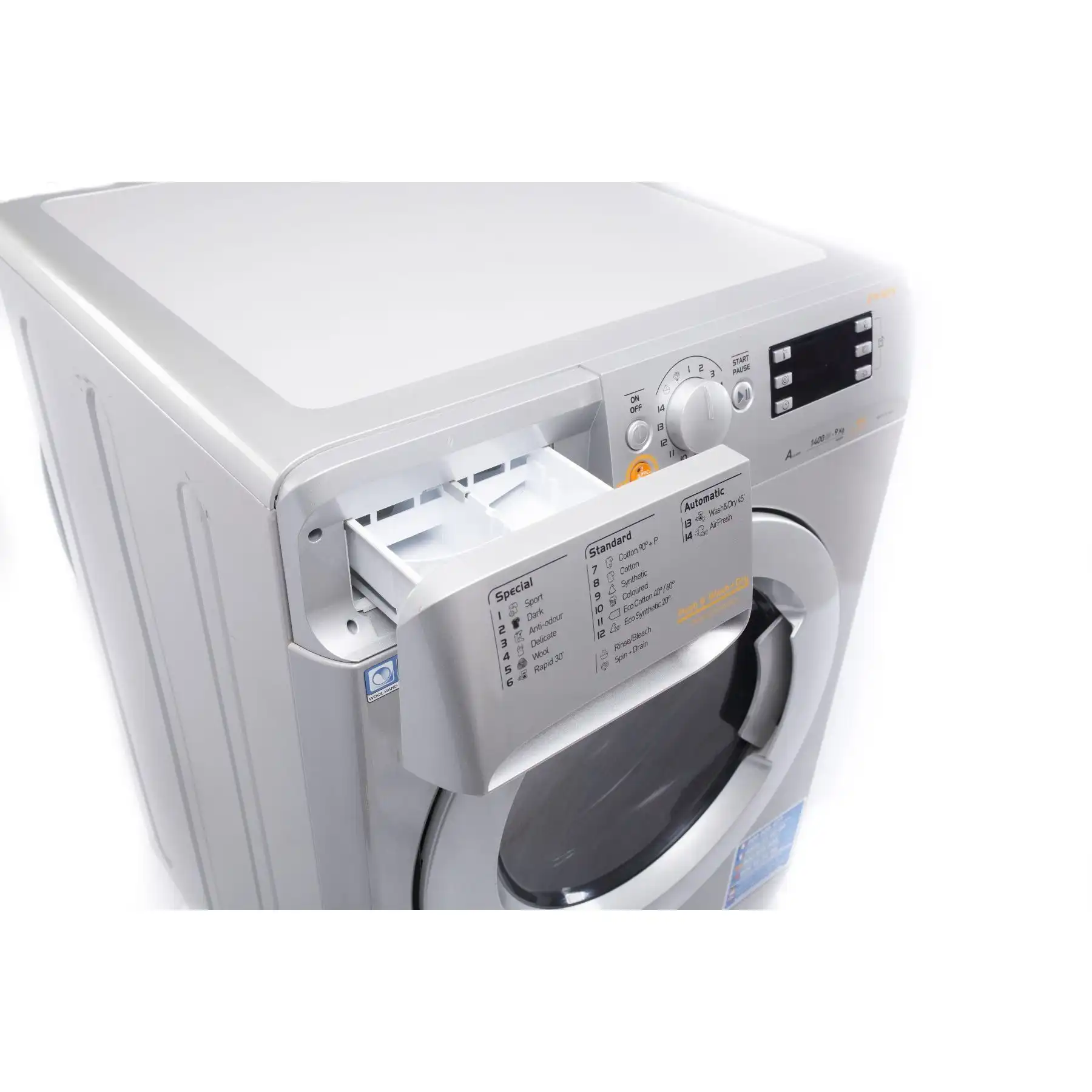 Indesit Front Loading Washing Machine 9 KG With  6 Dryer, , Silver - XWDE 961480X S EX