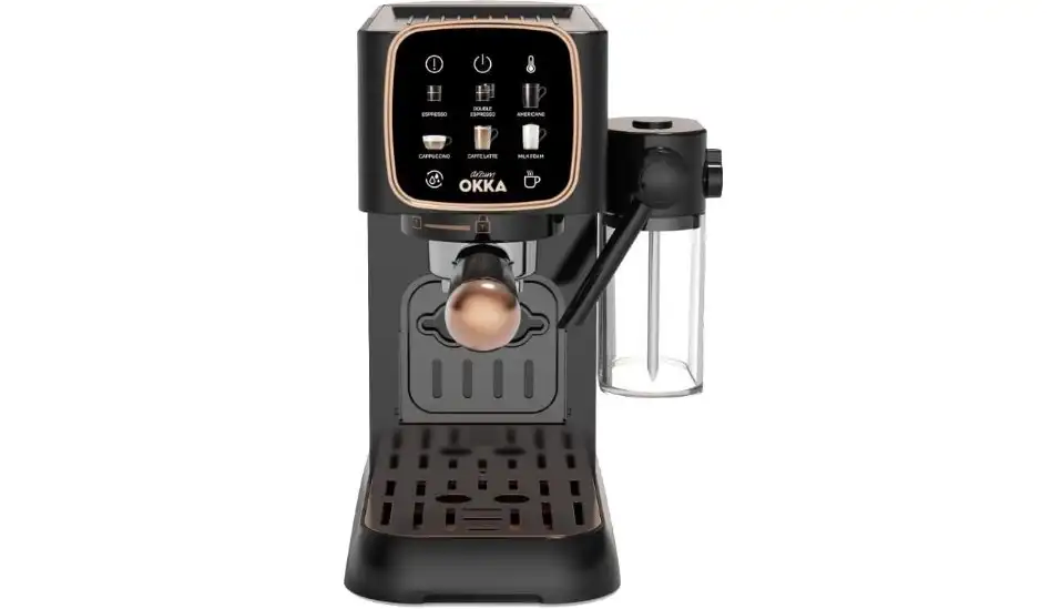Arzum OKKA Solo M Semi Automatic Espresso Machine ,1630 W, 15 Bar, Touch Screen, Black / Copper - OK0032-0400 