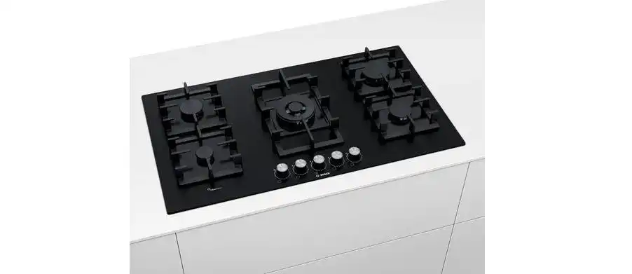 مسطح غاز بلت إن بوش، 5 شعلة، 90 سم، أسود سيراميك - PPQ9B6O90M - International warranty( ضمان دولي )